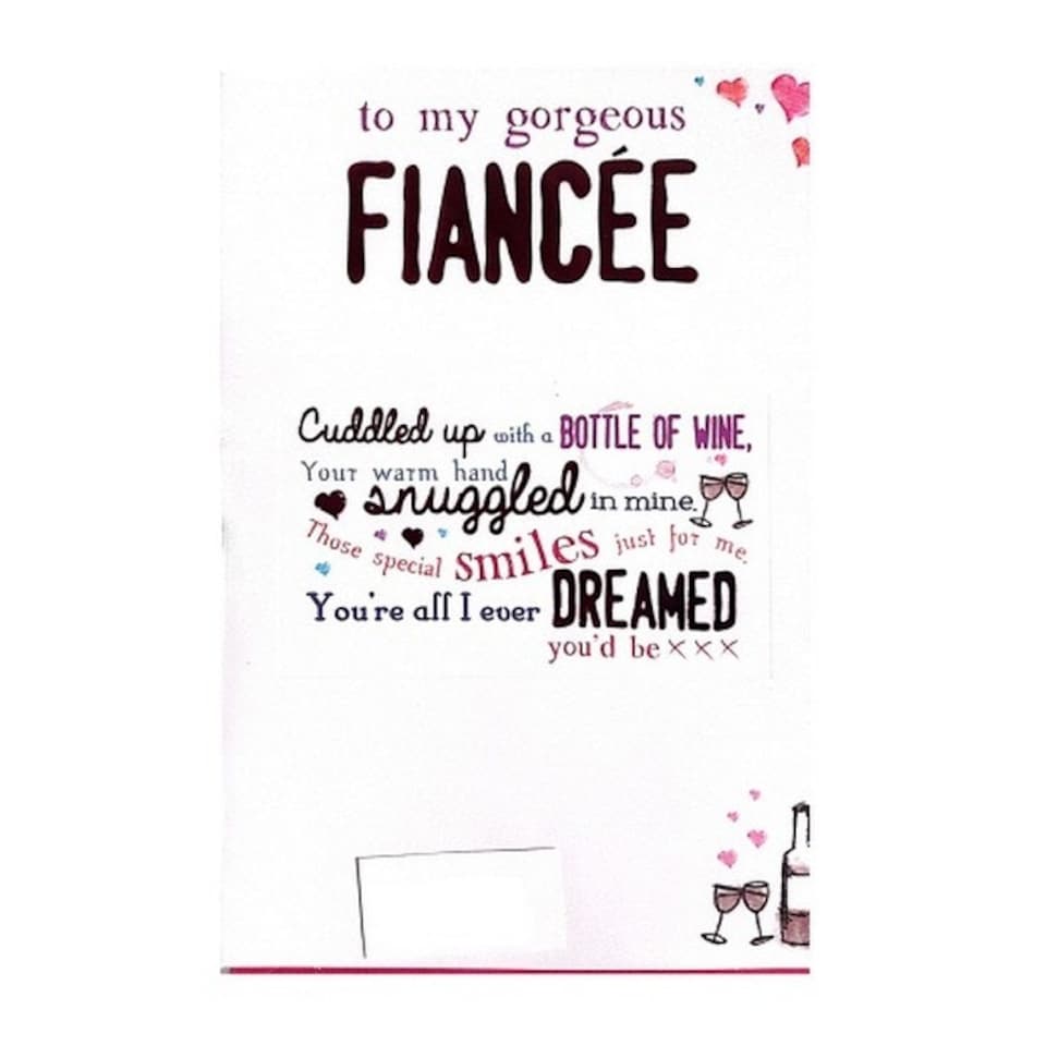 Gemma International To My Gorgeous Fiancée Greetings Card - White/Black - One Size