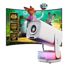 DMD Projector, 18000 Lumen Smart FHD 1080P Portable Projector 4K Support