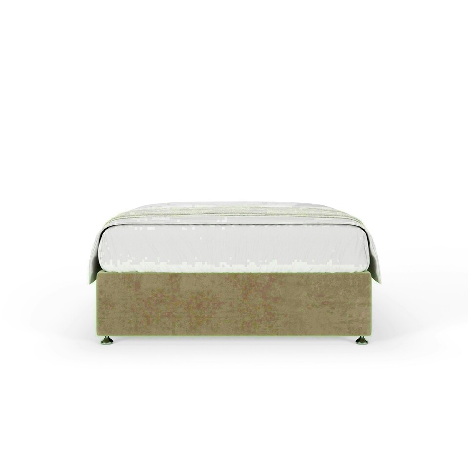 image 1 of Mink Naples Velvet No Drawer Divan Base Small Double