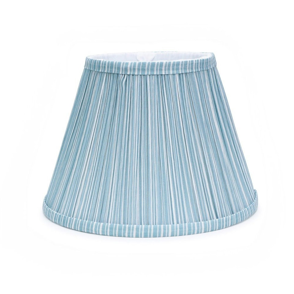 image 1 of ValueLights Laurenne Taper Blue Pinstripe Pleat Small Lamp Shade | Blue