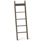 image 8 of COSTWAY Bamboo Blanket Ladder 5-Tier Ladder Shelf w/4 Removable Hooks-Brown Brown | One Size