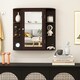 image 5 of COSTWAY Mirrored Bathroom Cabinet Wall Mount Storage Brown Brown