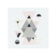 image 1 of Pink & Grey Geometric Triangles Splash Back | White