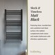 image 6 of Straight Heated Towel Rail Radiator, 455W, 500 x 800mm, Matt Black | Black | Matt Black