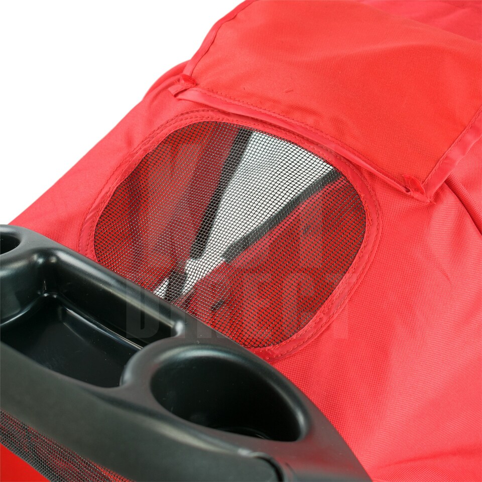 image 1 of KCT Red Pet Stroller with Rain Cover Red