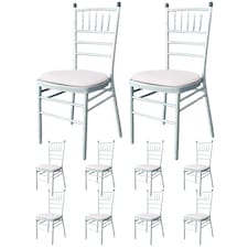 Dining Seat Chair Covers Stretchable Spandex High-Back Slipcovers - 10pcs