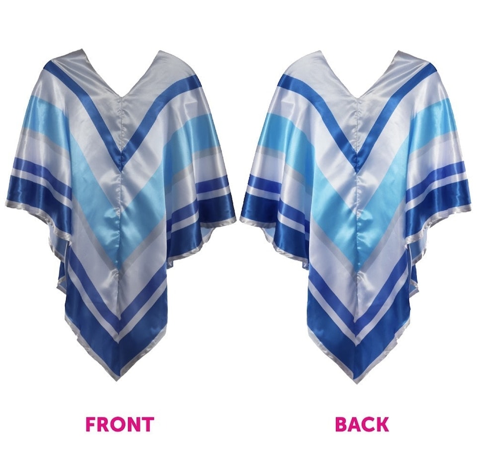 image 1 of 70s Pop Poncho – Retro Fancy Dress Costume | Multi | One Size
