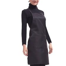 Plain Coloured Kitchen Apron with Front Pocket Adult Polyester Cooking Chef Butcher Baking Craft DIY Apron with Waist Ties & Neck Strap