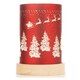 image 2 of 16cm Christmas Decorated Vase Table Santa Sleigh Scene Red