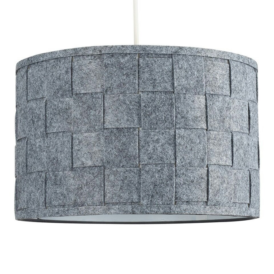 image 1 of ValueLights Monza Grey Ceiling Pendant Shade and E27 GLS LED 6W Warm White 3000K Bulb