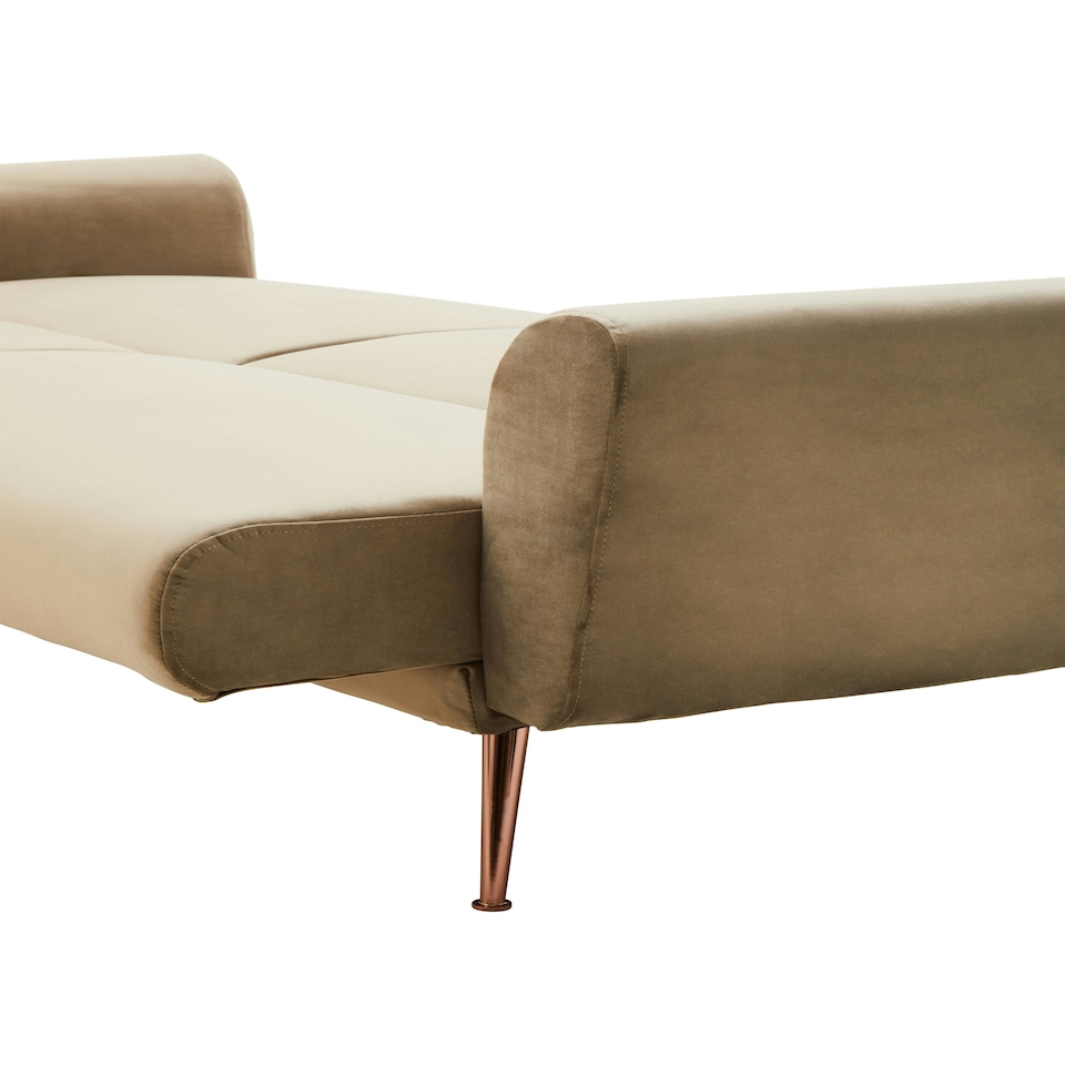 image 1 of Interiors by Premier Hatton Mink Velvet Sofa Bed Brown