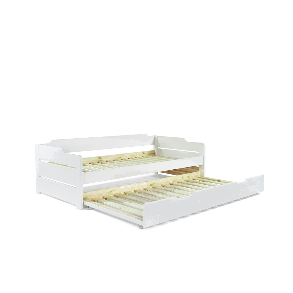 image 1 of Copella White Guest Bed With Trundle And Ethan Spring Mattresses