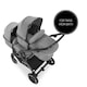 image 2 of Hauck Atlantic Twin Pushchair - Grey