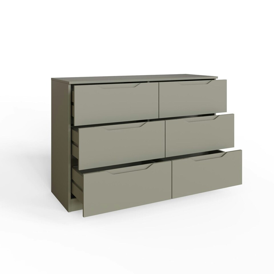 image 1 of Luno 6 Drawer Chest Of Drawers - Ash Green