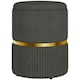 image 1 of HOMCOM Round Pouffe Storage Footstool with Cushioned Top Hidden Space Grey | Grey
