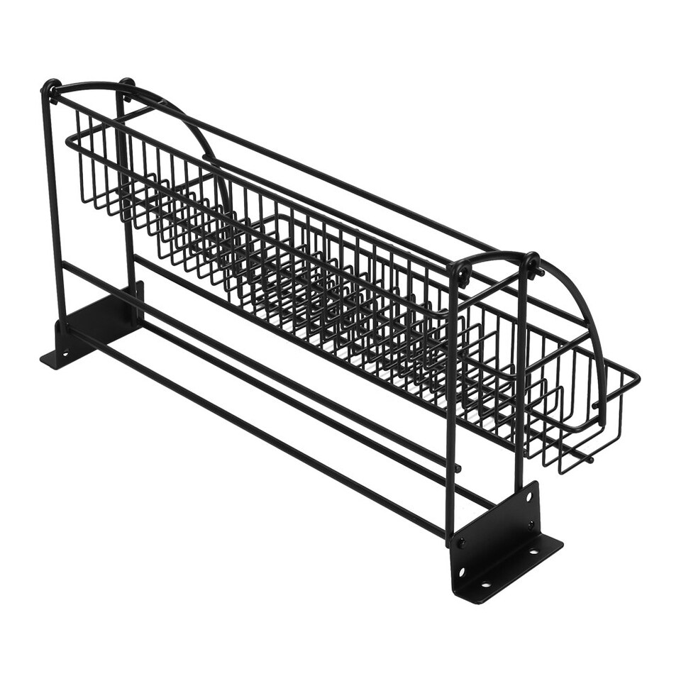 image 1 of Living and Home Kitchen 3-Tier Pull-Down Spice Holder Rack - Black