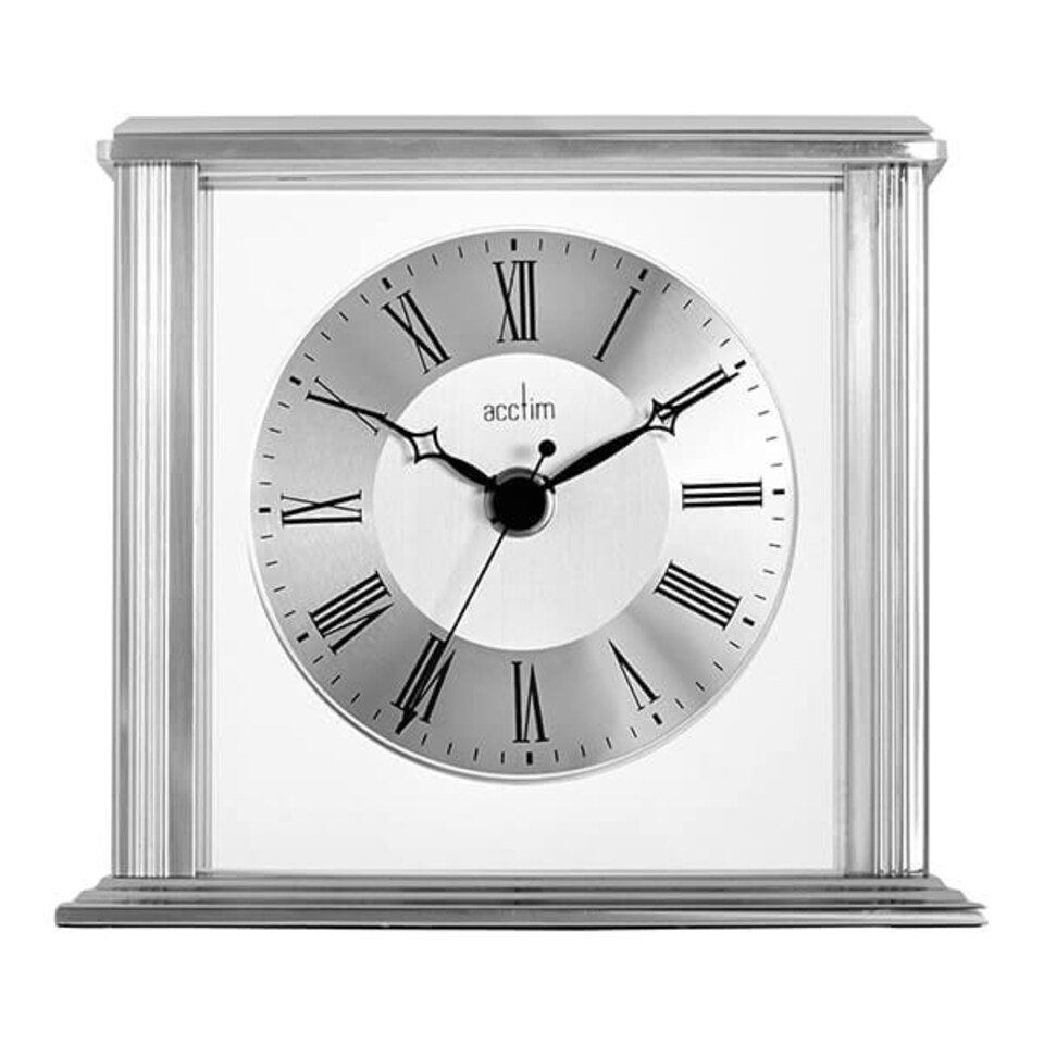 image 1 of Acctim Hamilton Mantel Clock Silver Effect