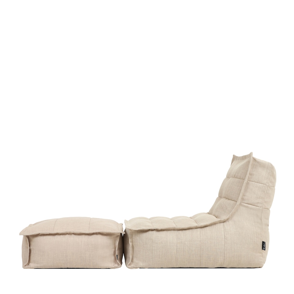 image 1 of Dolce Indoor Outdoor Bean Bag Lounger and Footstool Beige Patio Chairs | Cream | Cream | 1