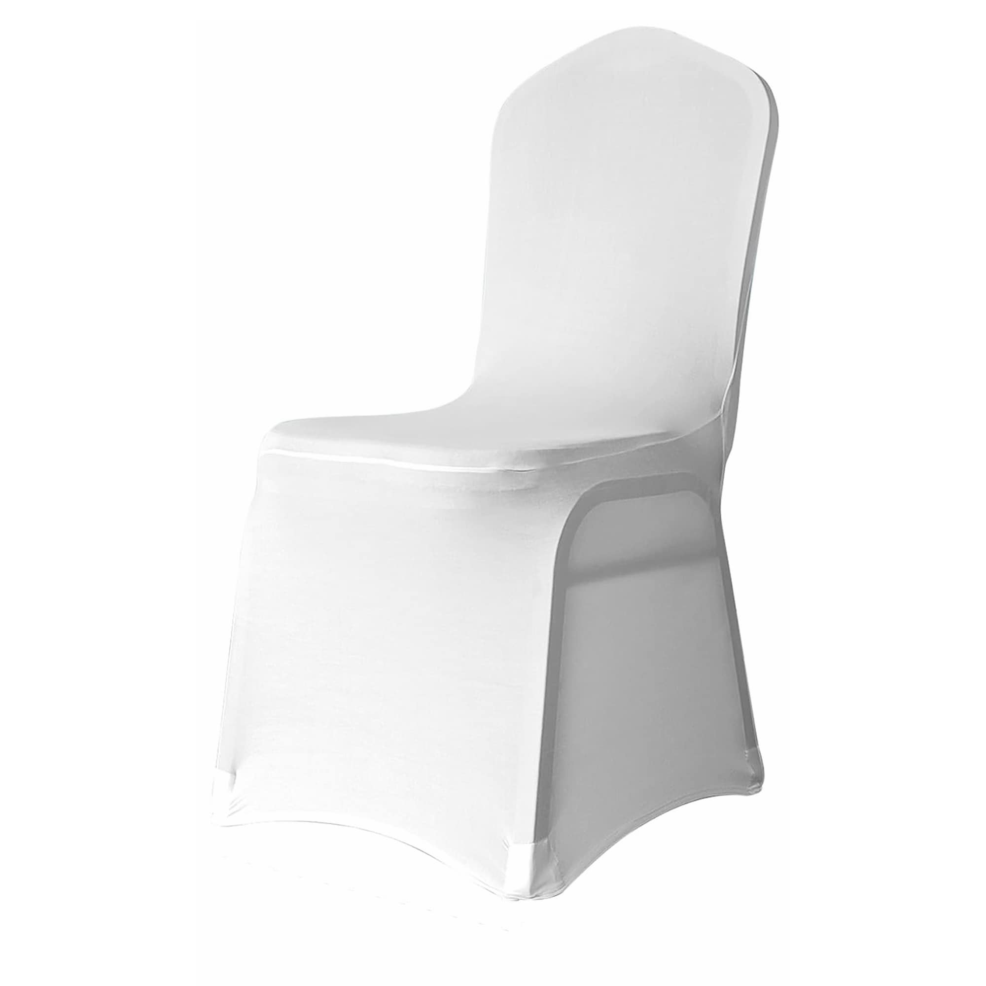 Neel Blue Spandex Polyester Stretch Fabric Washable & Removable Chair Cover in White