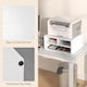 image 4 of HOMCOM Desktop Printer Stand with Storage, 2-Tier Desk Organizer with 3 Open Compartments for Home Office, White