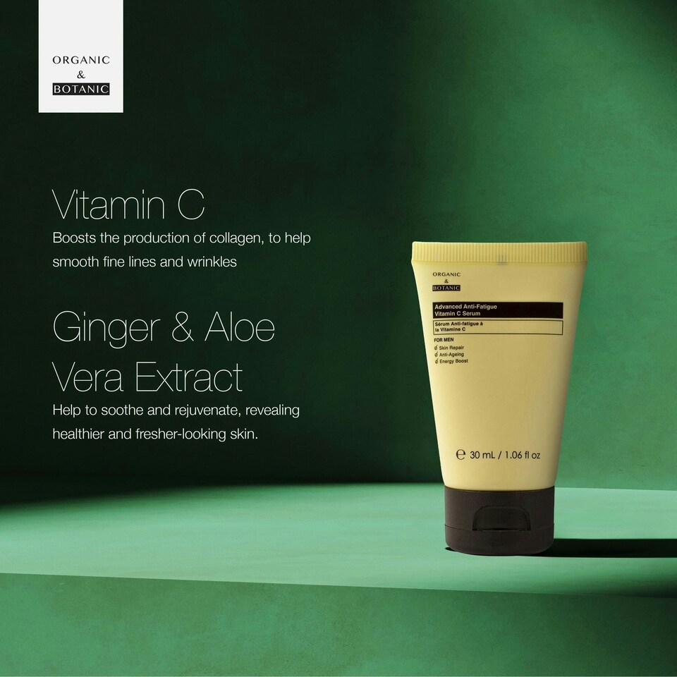 image 1 of Organic & Botanic Advanced Anti-Fatigue Vitamin C Serum For Men 30ml
