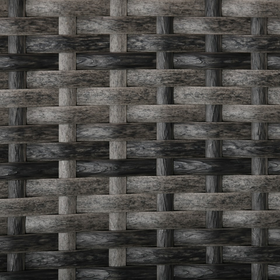 image 1 of Outsunny 3 Pieces Rattan Bistro Set, Wicker Garden Furniture Set with 2 Tier Coffee Table and Chairs, Washable Cushions, for Outdoor Patio Balcony, Mixed Grey