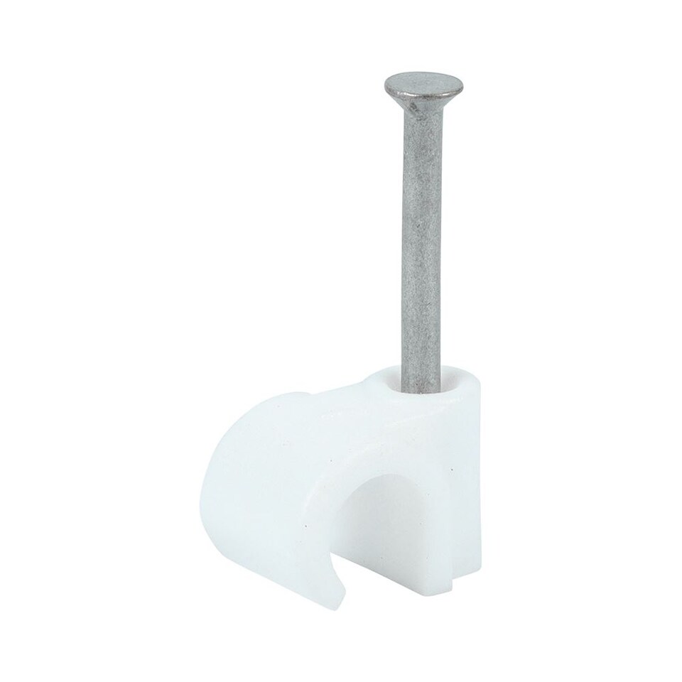 image 1 of Timco - Round Cable Clips - White (Size To fit 7.0mm - 100 Pieces)