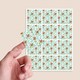 image 2 of Floral Baby Blue Stripes Square Stickers 65mm - Sheet of 12