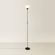 image 4 of ValueLights Dalby Black Single Uplighter Floor Lamp White Shade | Black