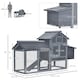 image 2 of PawHut Chicken Coop Hen Cage Small Animal Hutch Nesting Box Outdoor Run Grey