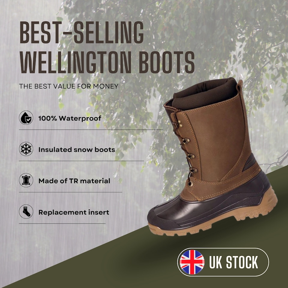 image 1 of Demar Caribou Pro Men's Leather Hunting Snow Boots, Brown, EU 40