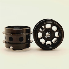 Staffs Slot Cars Classic Alloy Wheels Black Air Rim Deep Dish 15.8 x 10mm x 2 Staffs 169