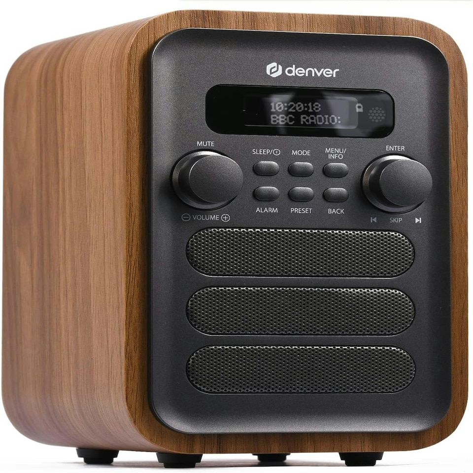 image 1 of Denver DAB-48 Bluetooth DAB Radio - Large Remote Control - DAB/DAB+ Digital Radio Mains Powered – DAB Bluetooth Radio Speaker – DAB Alarm Clock