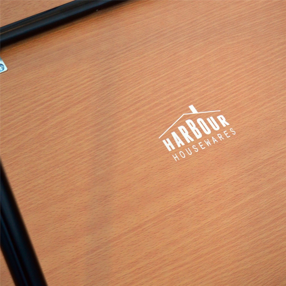 image 1 of Harbour Housewares Wooden Folding Desk - 80cm - Brown/Black | Brown | Brown