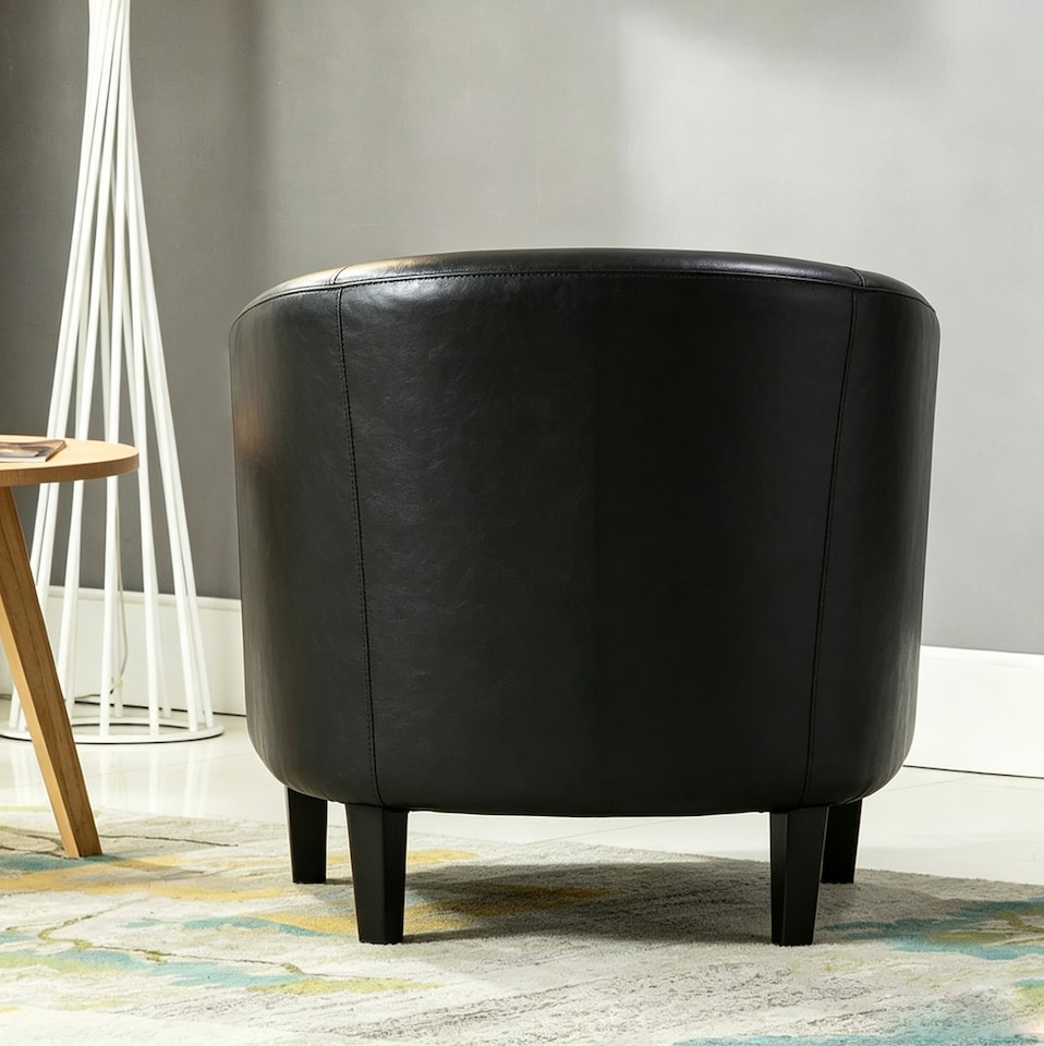 image 1 of Tub Chair Faux Leather Arm Chair