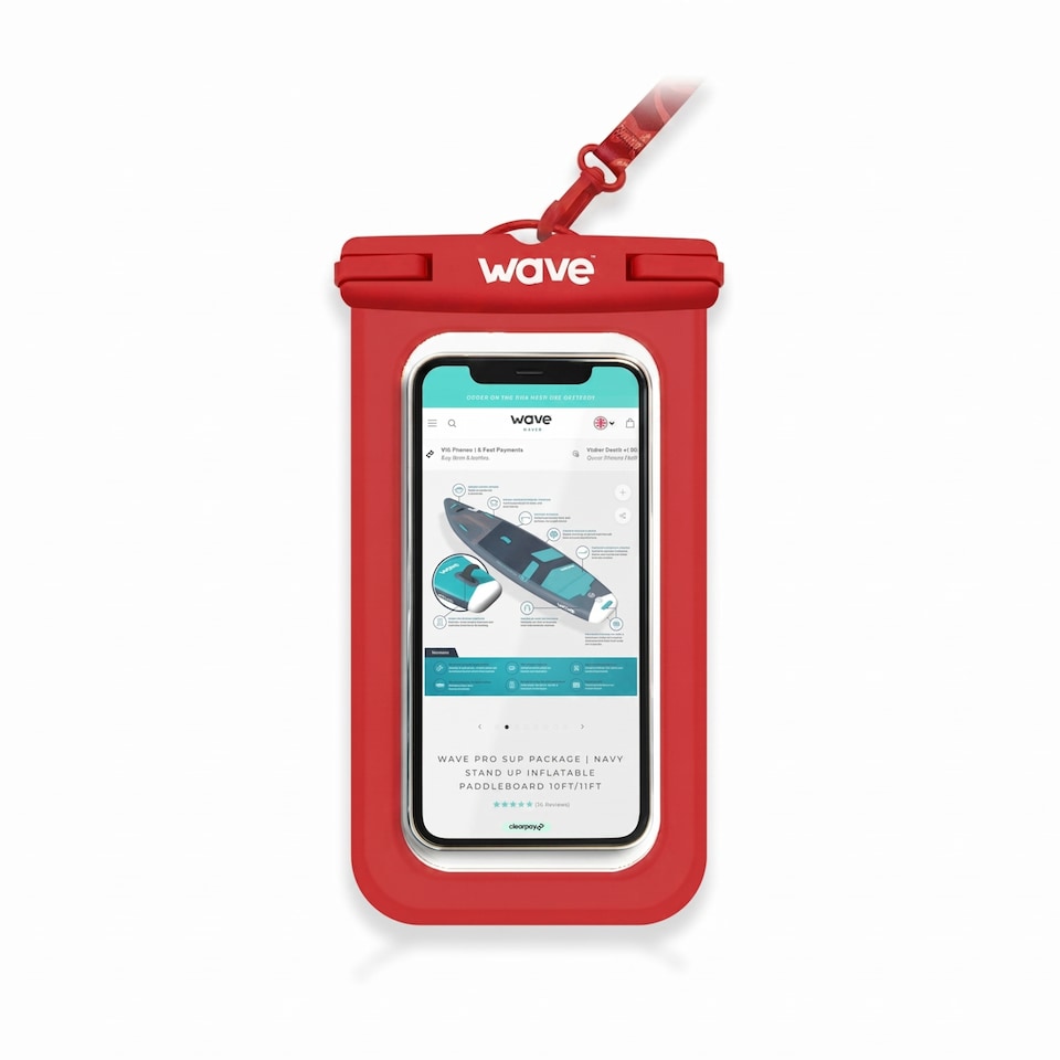 image 1 of Wave Waterproof Phone Cover, Red