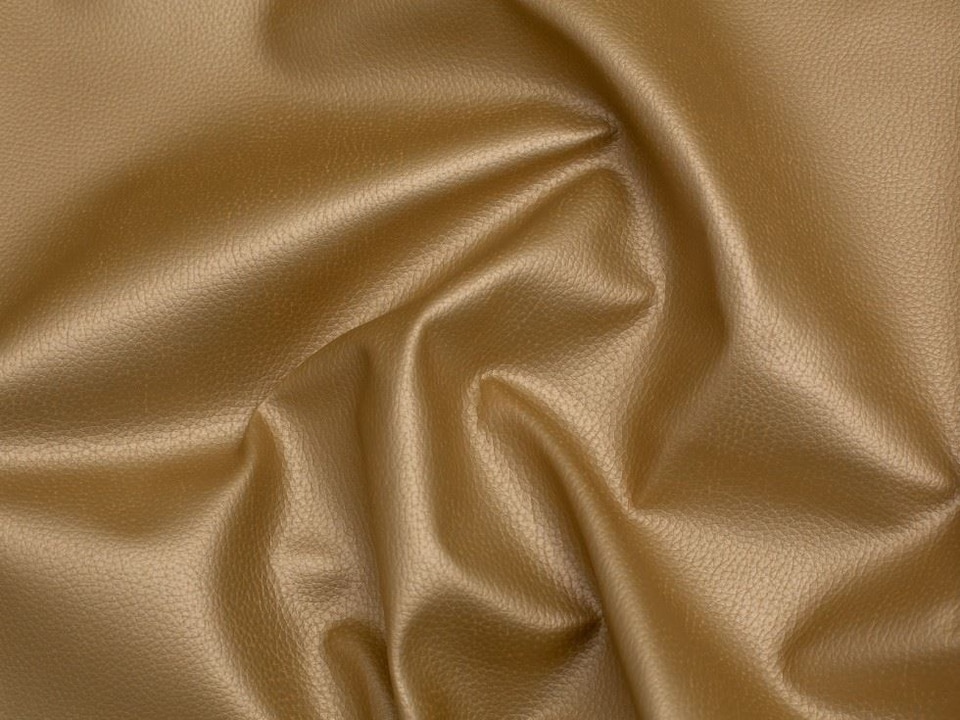 Minerva Core Range Gold Fire Retardant Faux Leather Fabric for Bag Making, Dressmaking, Upholstery, 140cm / 55" Wide - per metre