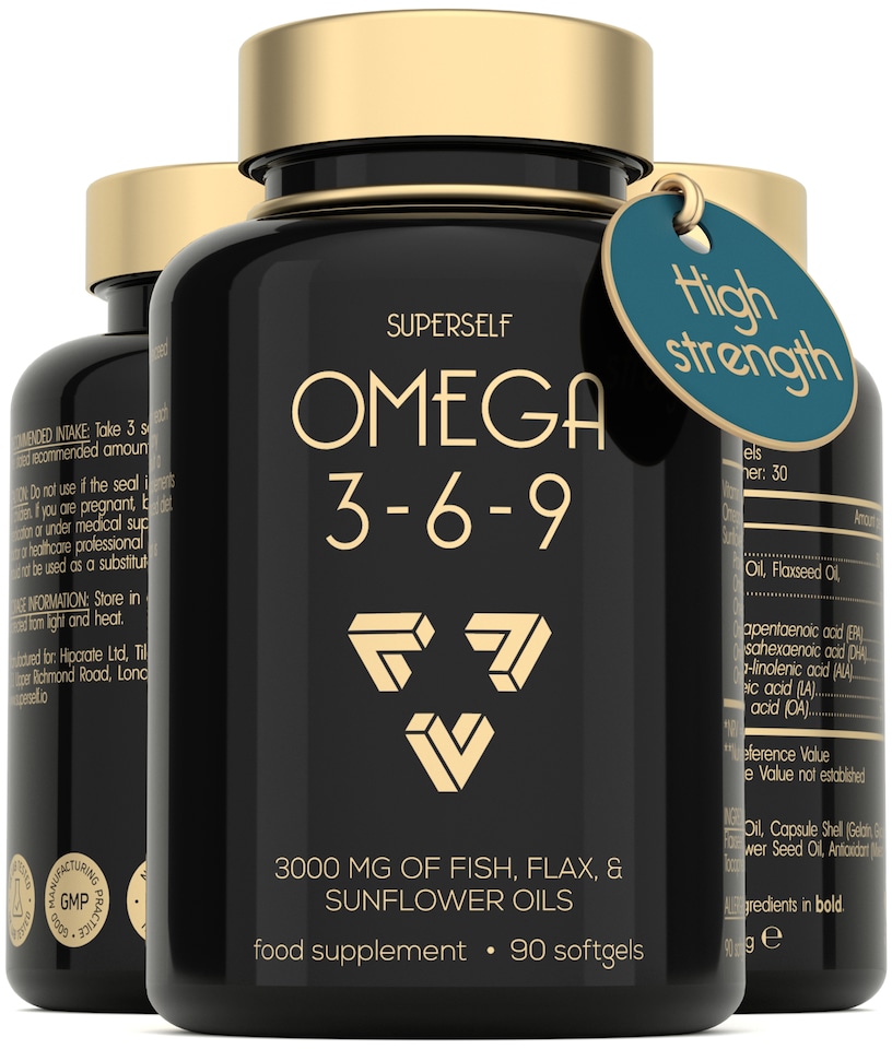 image 1 of SuperSelf Omega 3-6-9 Capsules 3000mg 90 Softgels