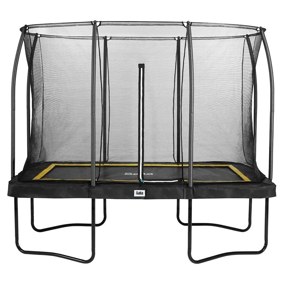 image 1 of 10ft x 7ft Salta Black Rectangular Comfort Edition Trampoline with Enclosure