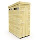 image 1 of 4 x 8 Feet Pent Security Shed - Single Door - Wood - L231 x W127 x H201 cm Brown
