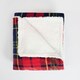 image 4 of OHS Oxford Flannel Fleece Check Printed Throw Blanket, 130x160cm - Red