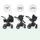 image 4 of Stomp Luxe 12pc Travel System with Cirrus i-Size Car Seat & ISOFIX Base, Carrycot, Reversible Seat, Rain Cover & More (Black/Midnight/Black)