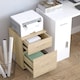 image 6 of HOMCOM Pedestal Office Mobile Filing Cabinet 2 Drawer Oak