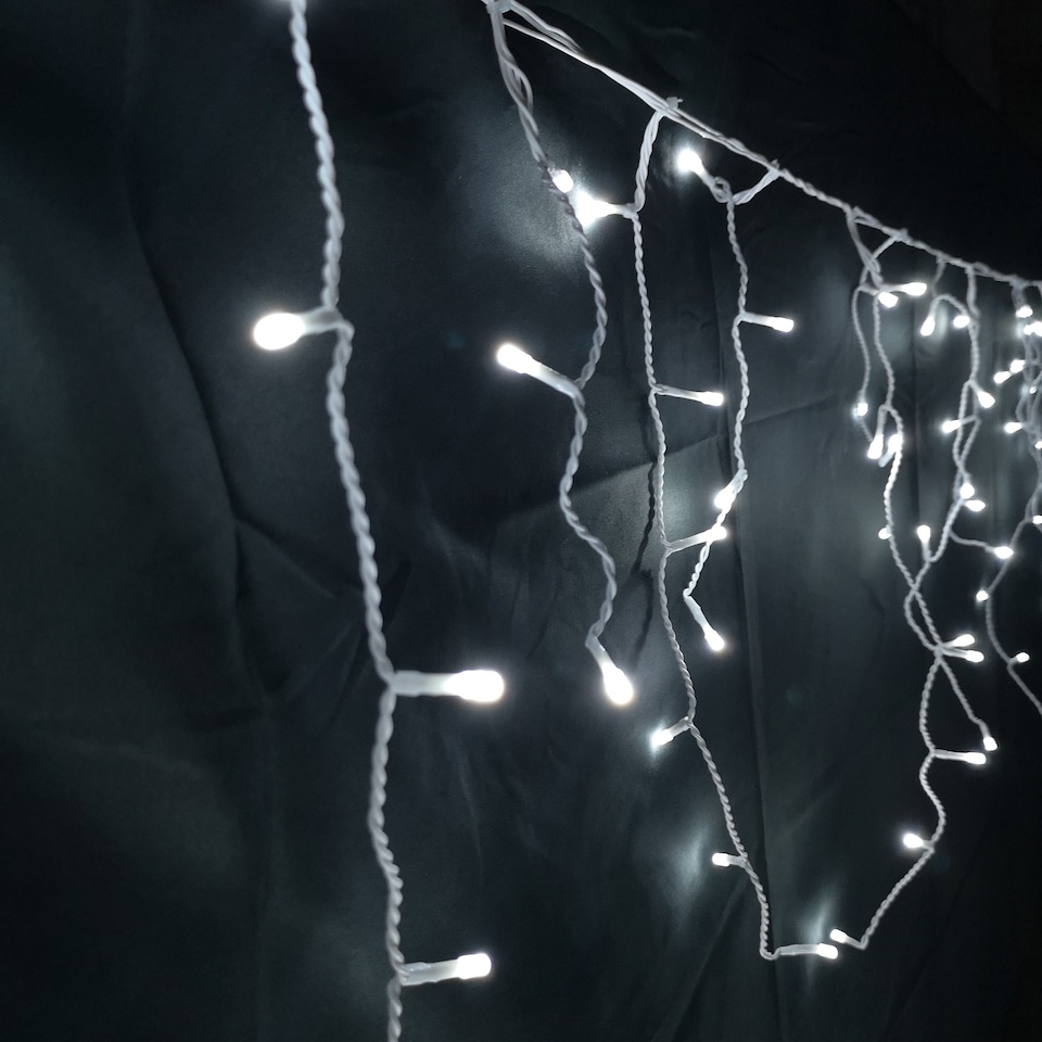 image 1 of 460 LED 11.5m Premier Christmas Outdoor 8 Function Icicle Lights Cool White