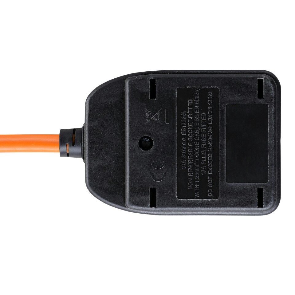 image 1 of Masterplug Single Socket Extension Lead with 10m Cable 13A Orange