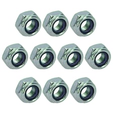 M10 x 1.5mm Nyloc Nut Fastener Hexagonal Metric Nuts Grade 8 Zinc Plated 10pk