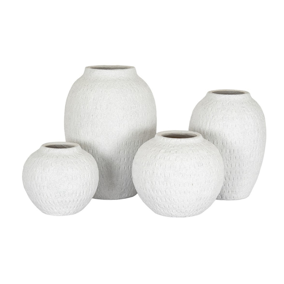 image 1 of Ashen Large Tall Vase - Ceramic - L24 x W24 x H35 cm - White