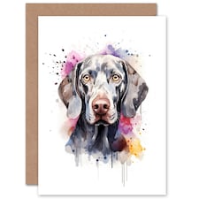 Weimaraner Lovers Gift Watercolour Pet Dog Art Card