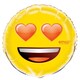 image 2 of Heart Eyes Emoji Round Foil Balloon 18"