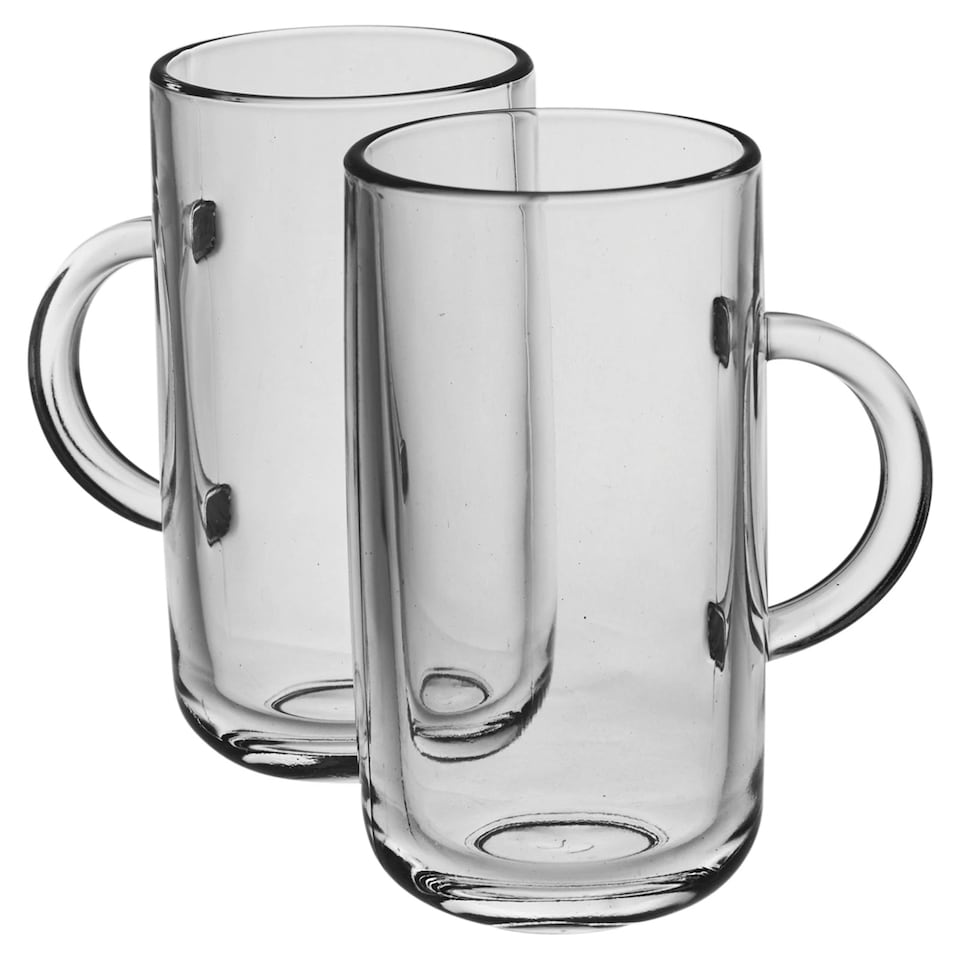 image 1 of 6 Pcs Iconic Glass Mugs Coffee Tea Cup Set Hot Drinks Handle | Clear | Clear